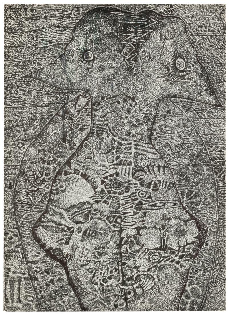 MARTINEZ, Jerome (American, 1931-2002) Untitled (Three obse... (1 of 3)