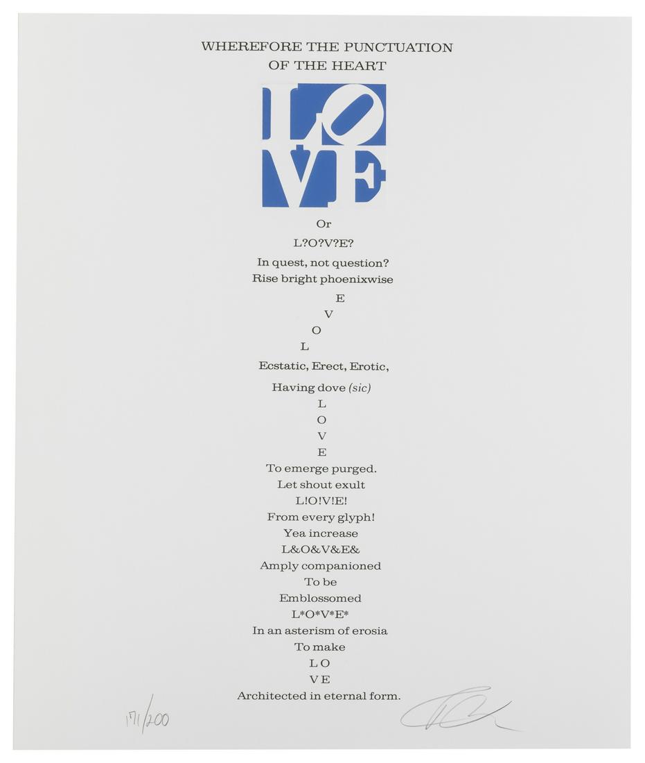 INDIANA, Robert (American, 1928-2018). Wherefore the Punctu... (1 of 2)