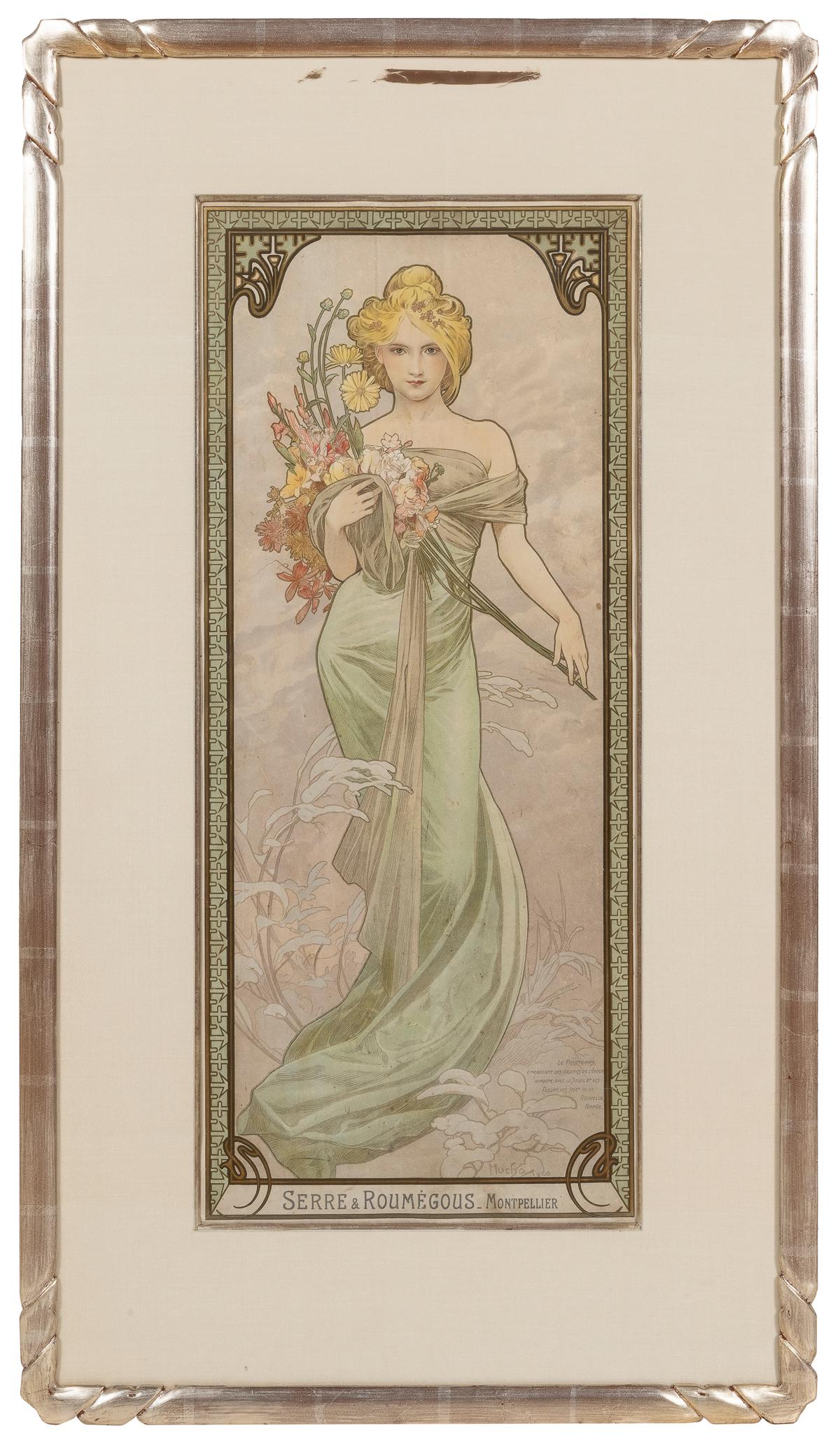 MUCHA, Alphonse (Czech, 1860-1939). Le Printemps… Montpelli... (1 of 2)