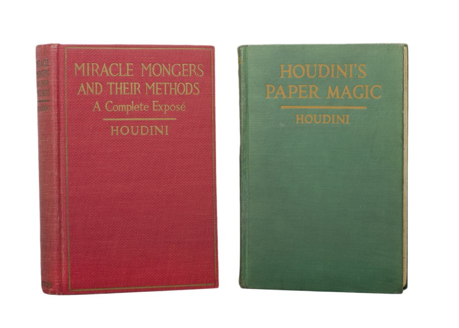 Harry Houdini. Miracle Mongers and Paper Magic: Houdini, Harry. Two books by Harry Houdini. Including Houdini’s Paper Magic (1929), and Miracle Mongers and Their Methods (1929). Both in publisher’s cloth, illustrated, and 4to. Later printings i