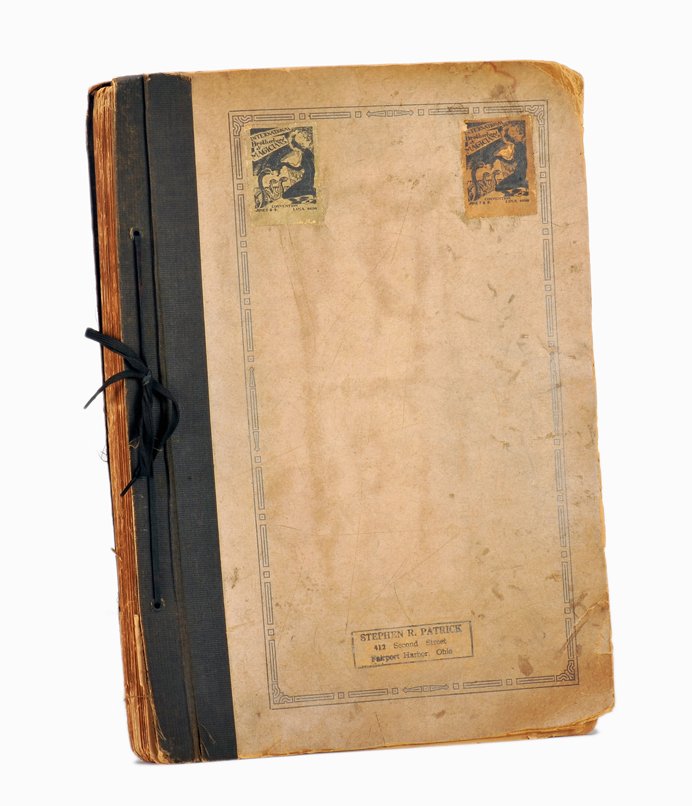 Scrapbook of vintage magic ephemera, Houdini autog: [Scrapbook] Scrapbook of vintage magic ephemera, including Houdini autograph. Compiled by Stephen R. Patrick of Fairport Harbor, Ohio, publisher of The Magical Bookie and performer who worked under th