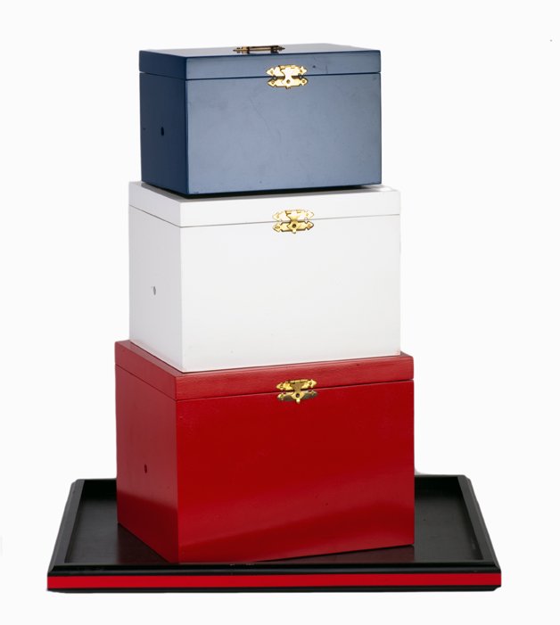 Banner Nest of Boxes. Asuza California, Owen Magic: Banner Nest of Boxes. Asuza California, Owen Magic Supreme, ca. 2000. The magician removes the smallest box from a nest of three, places a dove inside it, and covers the box with a cloth. The box and