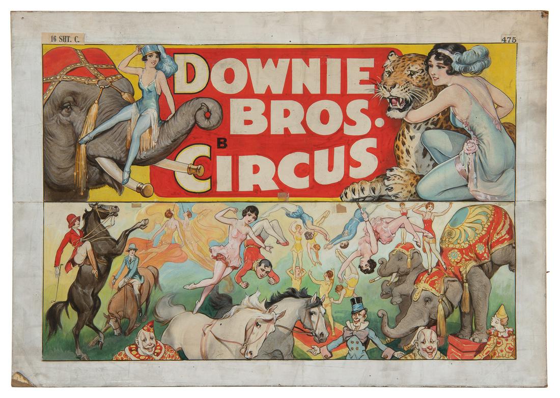 [POSTER MAQUETTE]. Downie Bros. Big 3 Ring Circus. [Erie: E... (1 of 1)