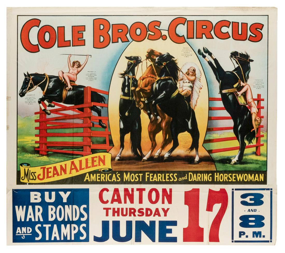 Cole Bros. Circus / Miss Jean Allen. Erie, PA: Erie Lithogr... (1 of 1)