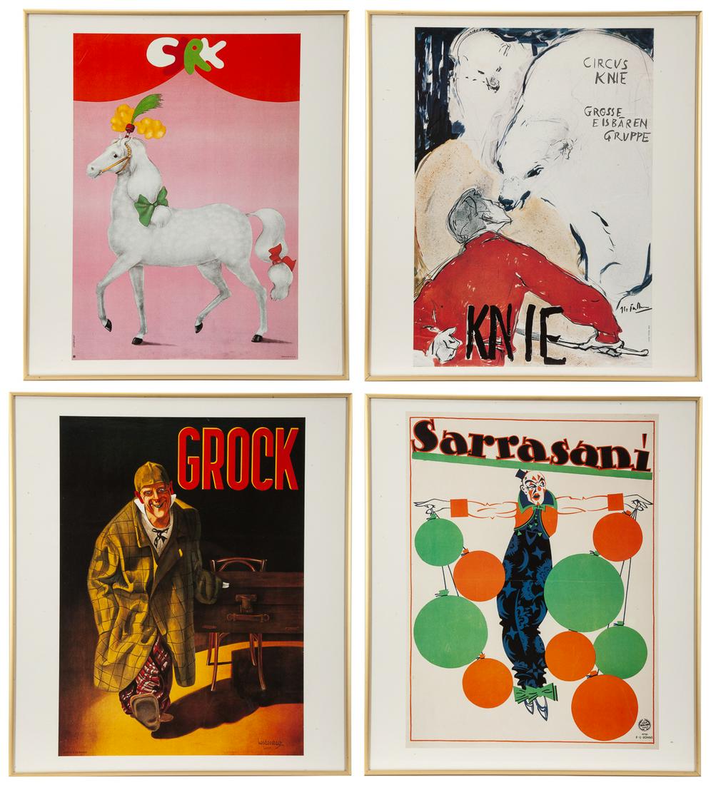 Group of four framed circus poster reprints, including: Cir... (1 of 5)