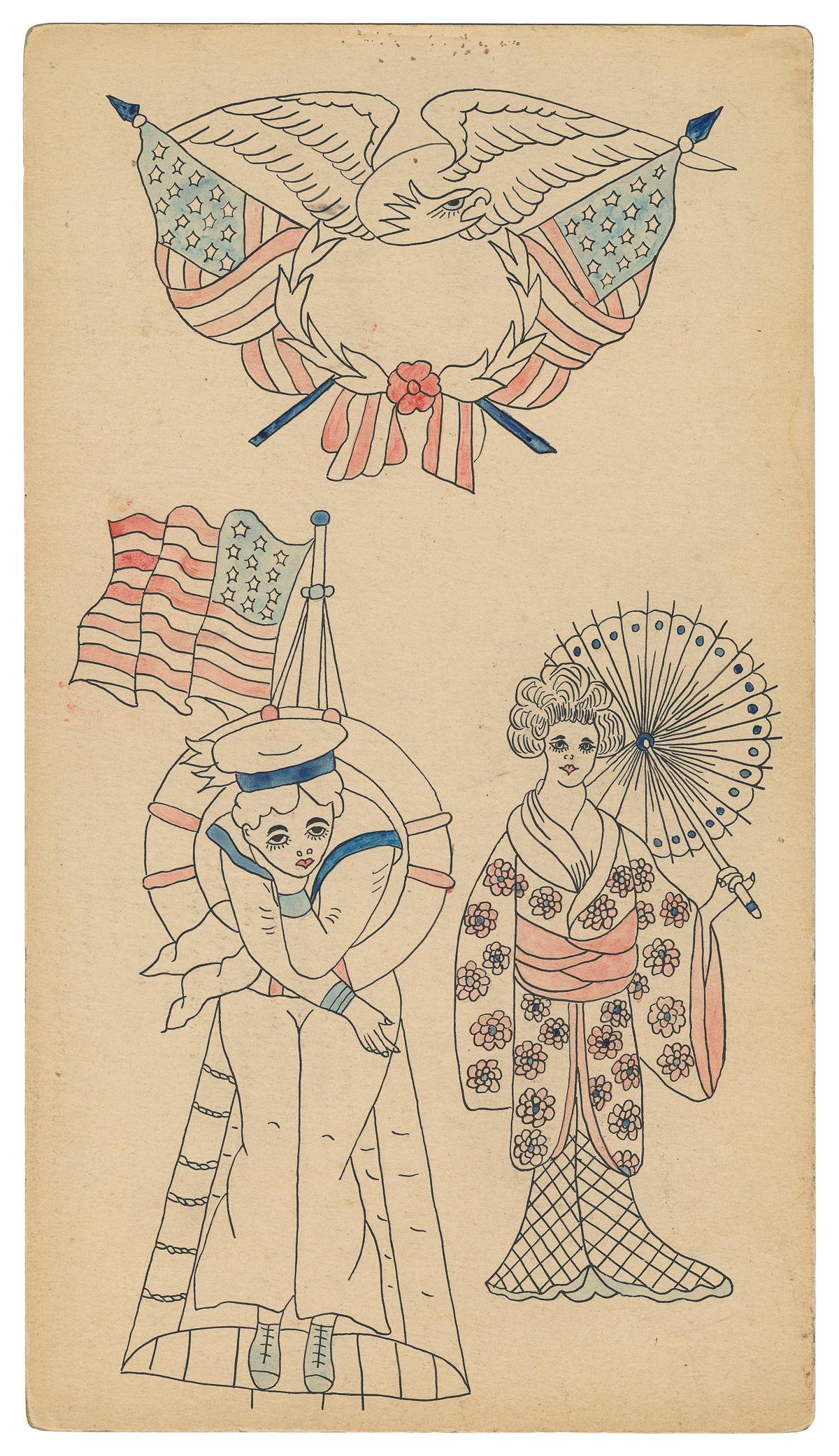 [TATTOO]. Hand Drawn Tattoo Flash. American, first quarter ... (1 of 1)