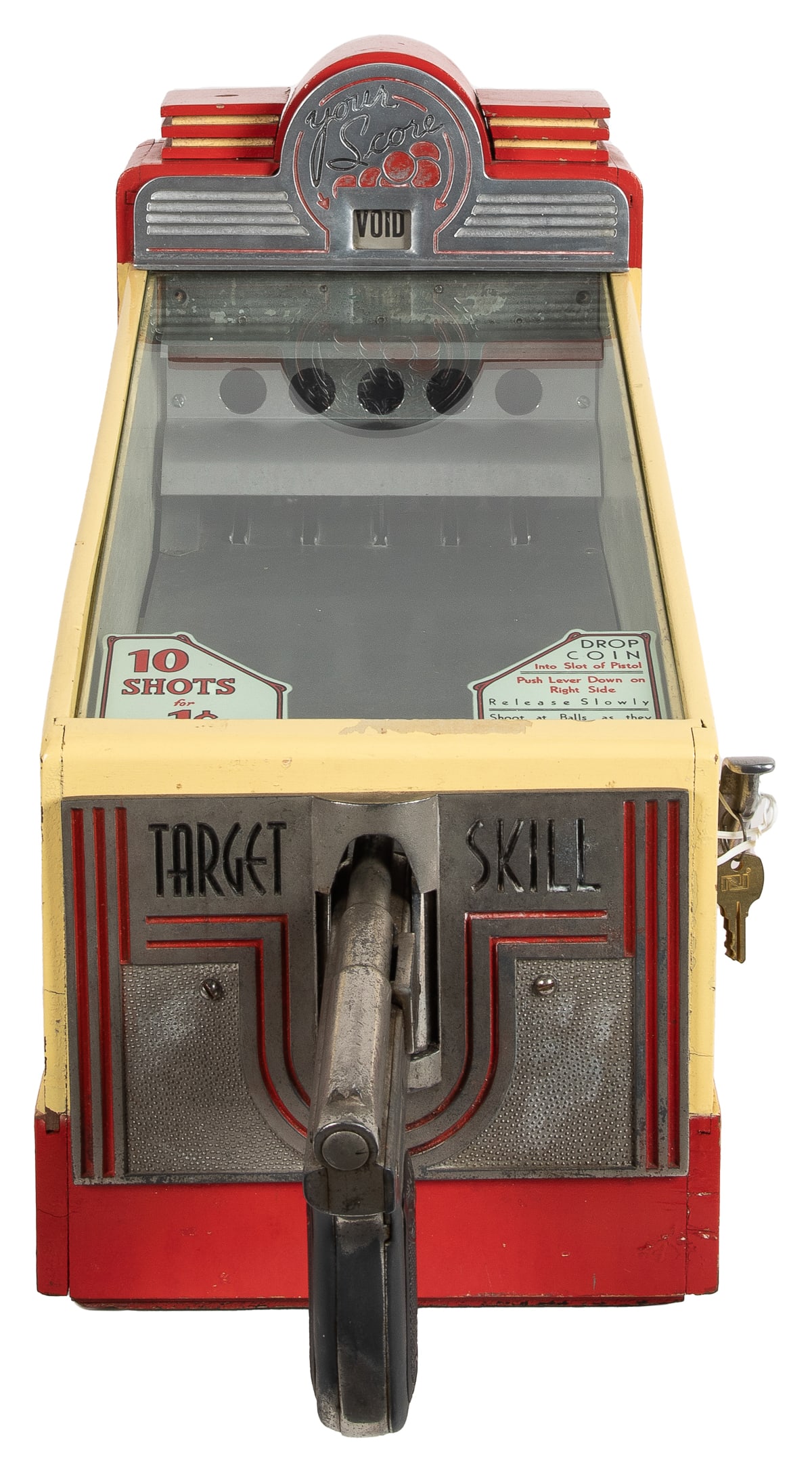 A.B.T. 1 Cent Target Skill Shooting Game. Chicago: A.B.T. M...: A.B.T. 1 Cent Target Skill Shooting Game. Chicago: A.B.T. Mfg. Corp, ca. 1940s. Ten shots for one cent, with score kept (each target hit is scored as a “Jap” e.g. one hit is “1 Jap,&