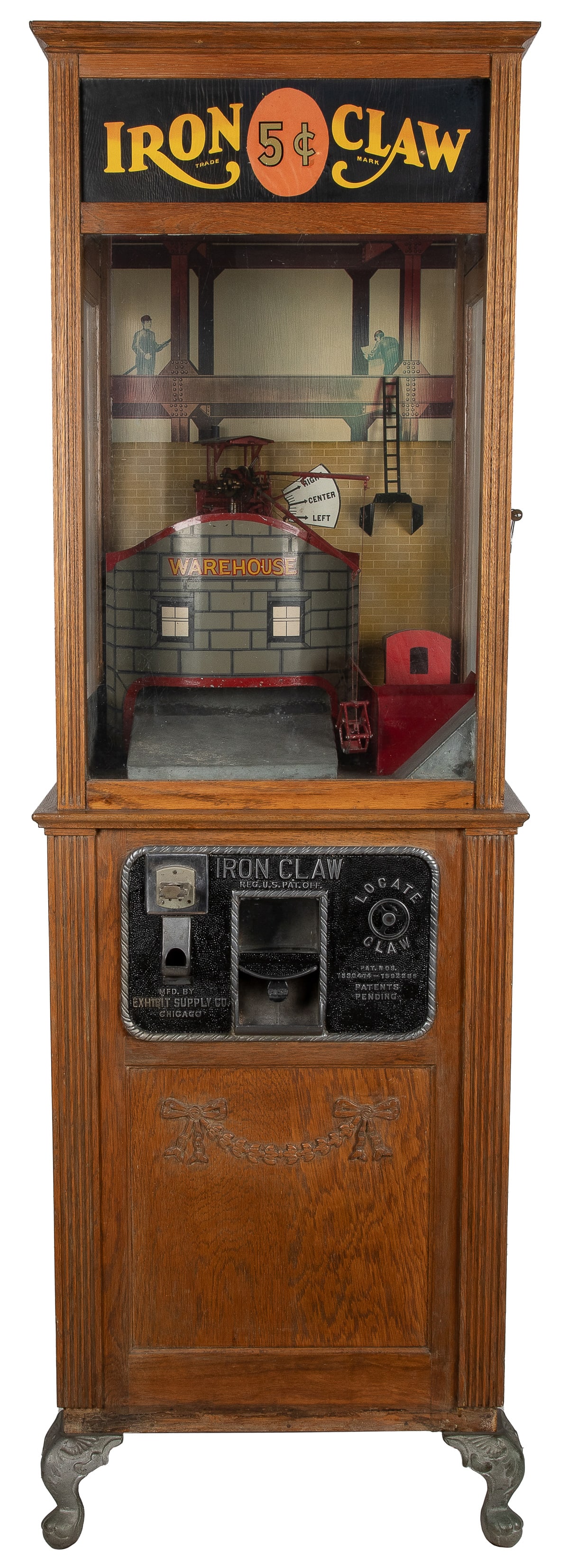 Exhibit Supply Co. 5 Cent Iron Claw Machine. Chicago: Exhib... (1 of 4)