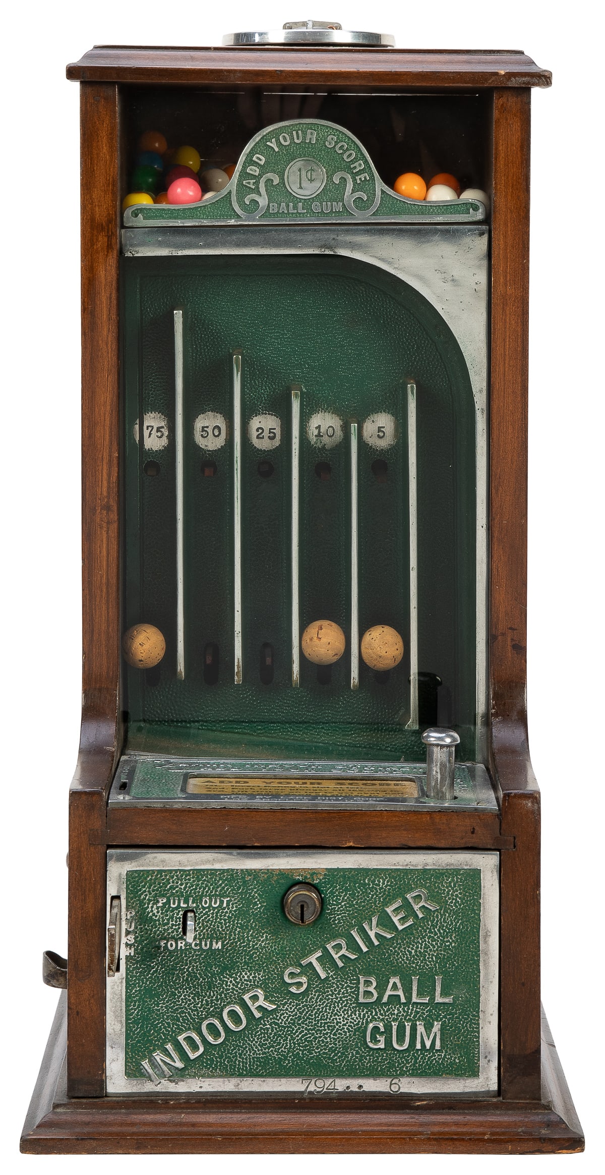 Lark 1 Cent Indoor Striker Ball Gum Trade Stimulator. Los A... (1 of 4)