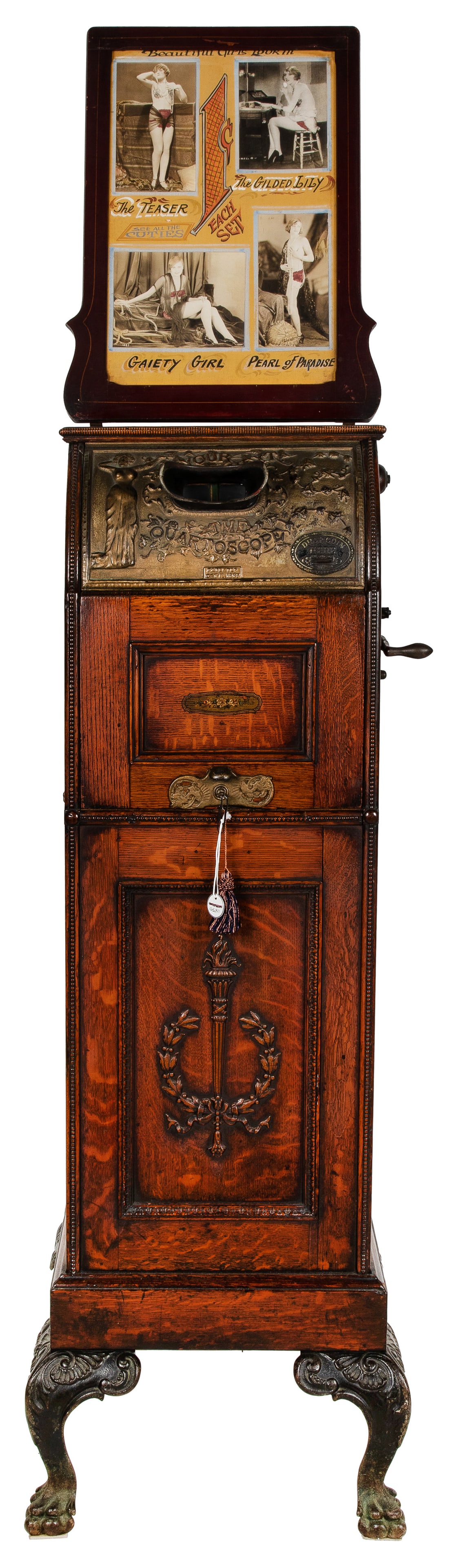 Mills 5 Cent Quartoscope Automatic Flip Card Viewer with Ma... (1 of 3)