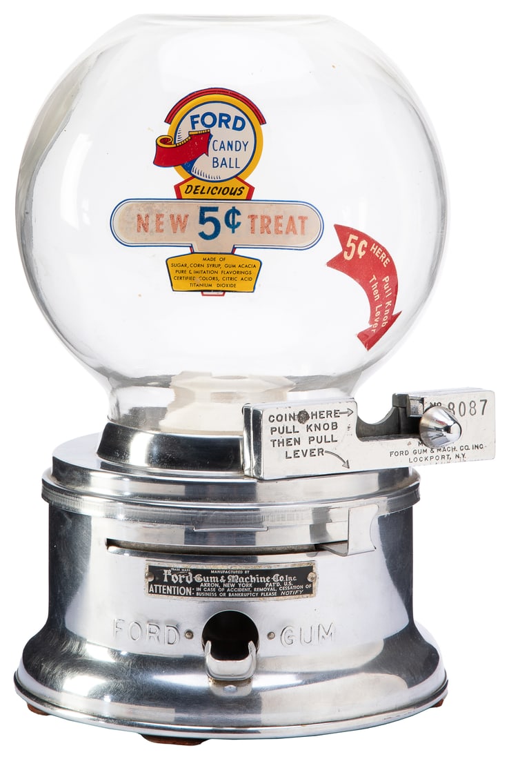 Ford Gum and Machine Company 5 Cent Gumball Vendor with Slu... (1 of 1)