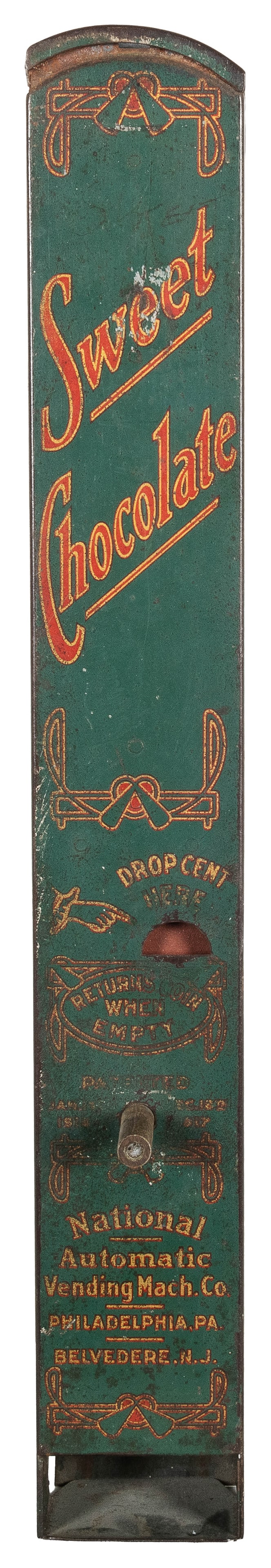 National Automatic Machine 1 Cent Sweet Chocolate Vending M... (1 of 3)