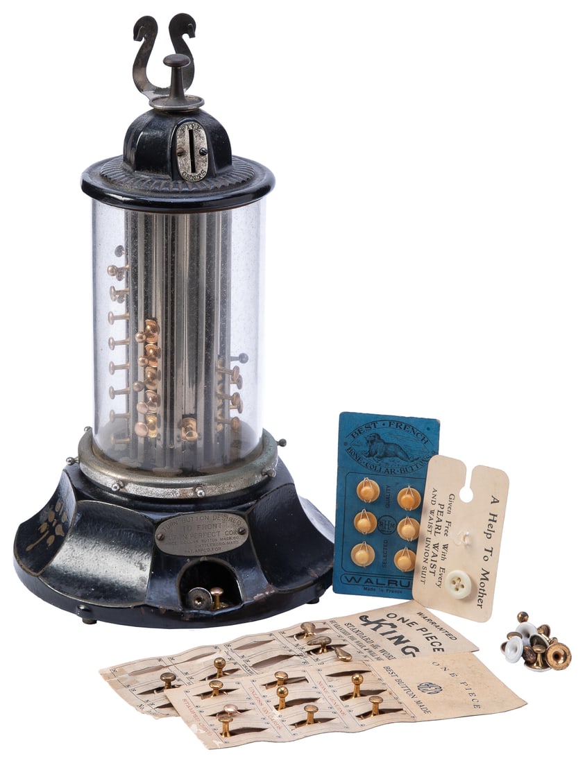 Price 5 Cent Collar Button Vending Machine. Attleboro, Ma Auction