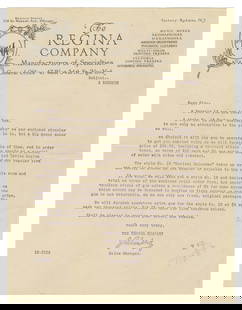 Collection of Regina Co. Mechanical Music Coin-Operated Eph...: Collection of Regina Co. Mechanical Music Coin-Operated Ephemera. New York: The Regina Company, early 20th century. Approximately 28 pieces of promotional ephemera relating to coin-operated pianos and