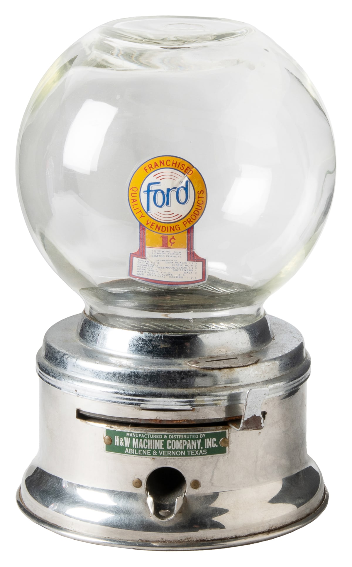 Ford 1 Cent Gumball Machine. Vernon, Texas: H&W Machine Com... (1 of 1)