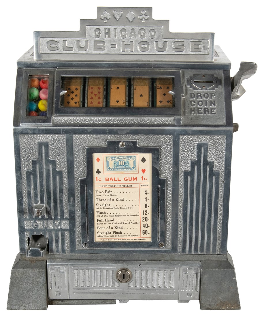 Chicago Club House 1 Cent with Extended Base Trade Stimulat... (1 of 3)