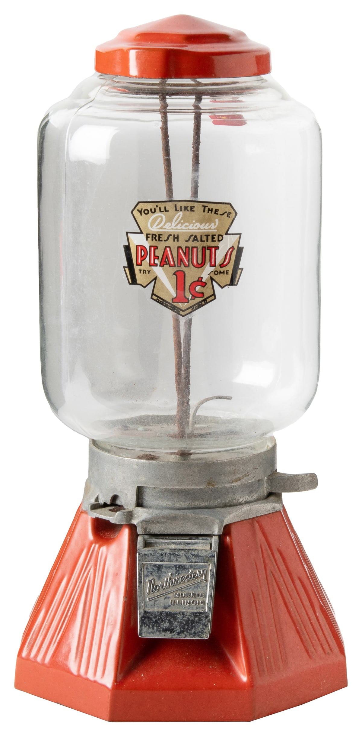 Northwestern Model 22 Porcelain 1 Cent Peanut Machine. Morr... (1 of 2)