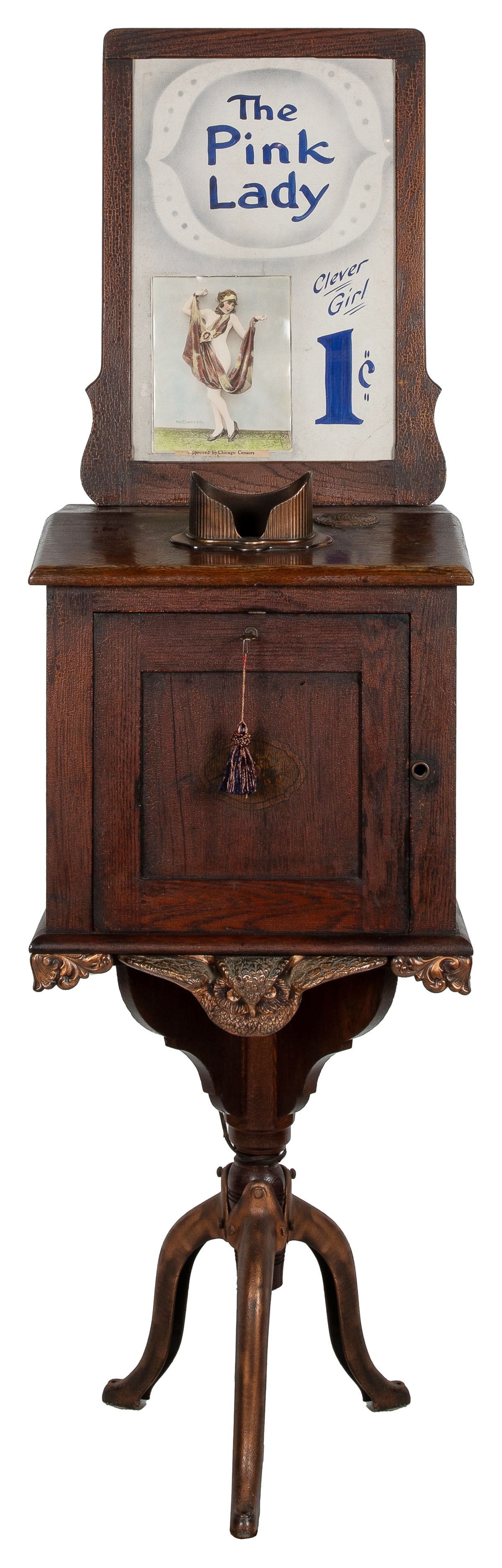 5 Cent Automatic Flip Card Viewer with Marquee. Rare half-s... (1 of 4)