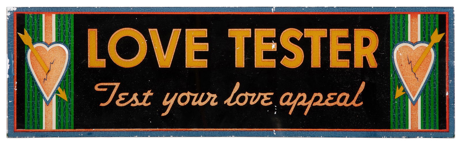 Glass Marquee Sign “Love Tester Test your love appeal”. Cir... (1 of 1)
