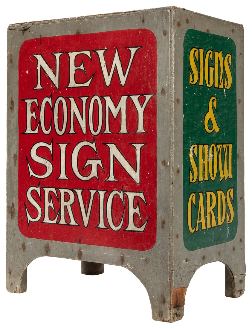 Sign Service Advertising Painted Cabinet. Circa 1910s-1930s... (1 of 3)