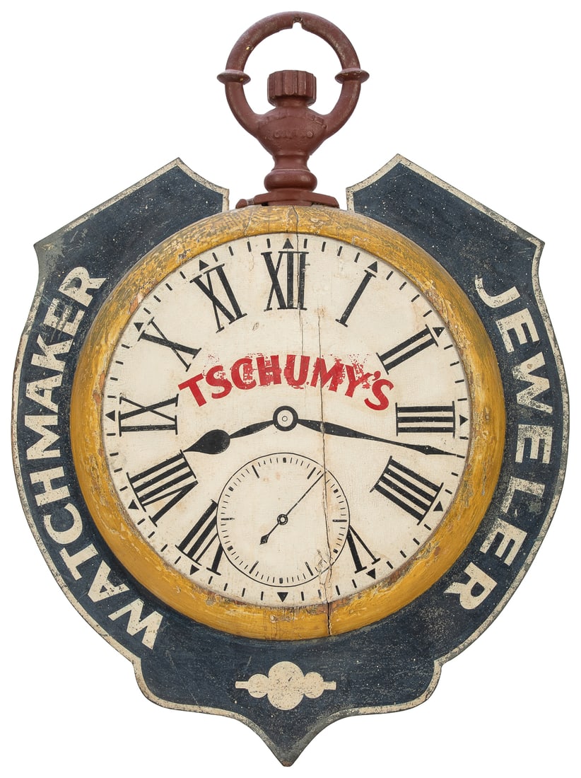 Tschumy’s Watchmaker Jeweler Hanging Sign. Circa 1900s. Dou... (1 of 1)