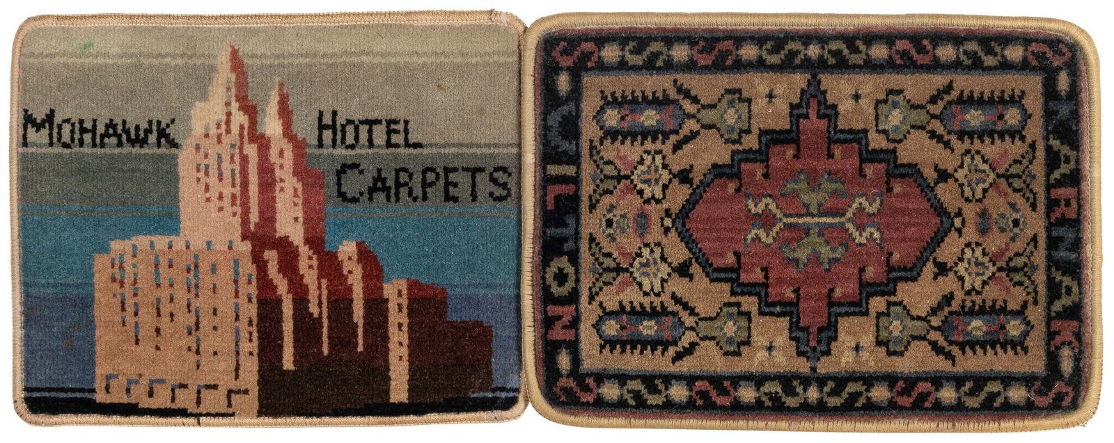 Two Mohawk Carpet Mills Salesman Sample Rugs. Circa 1950s. Auction