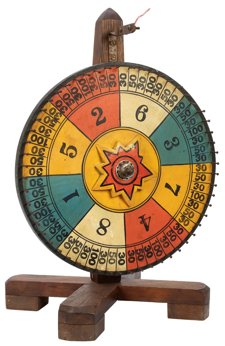 Gaming Wheel. Early 20th century. Wood, hand-painted gambli... (1 of 2)