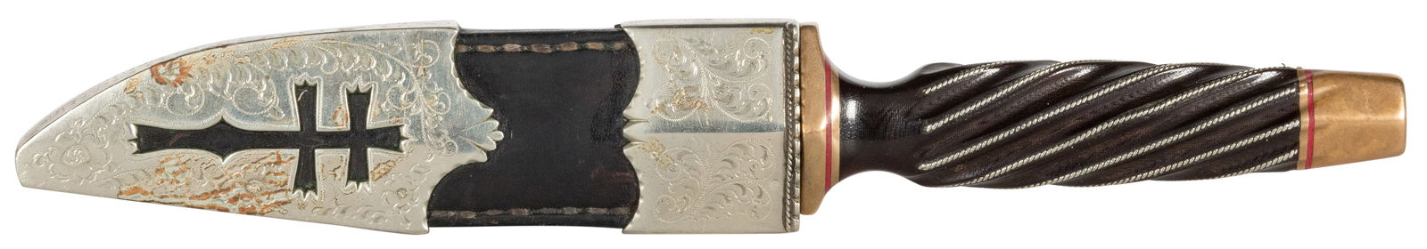 English or Continental Antique Knife with Sheath. Leather s... (1 of 3)