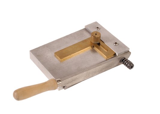 Card Trimmer. John Bushey, Duluth, MN,: Card Trimmer. John Bushey, Duluth, MN, Contemporary. One of 10 well made metal lever-action trimmers distributed by Stevens Magic Emporium of Wichita, KS. As new.