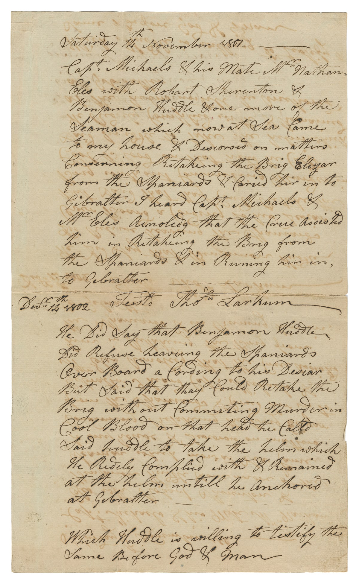  [PIRACY]. A group of 4 manuscript court documents pertainin... (1 of 3)