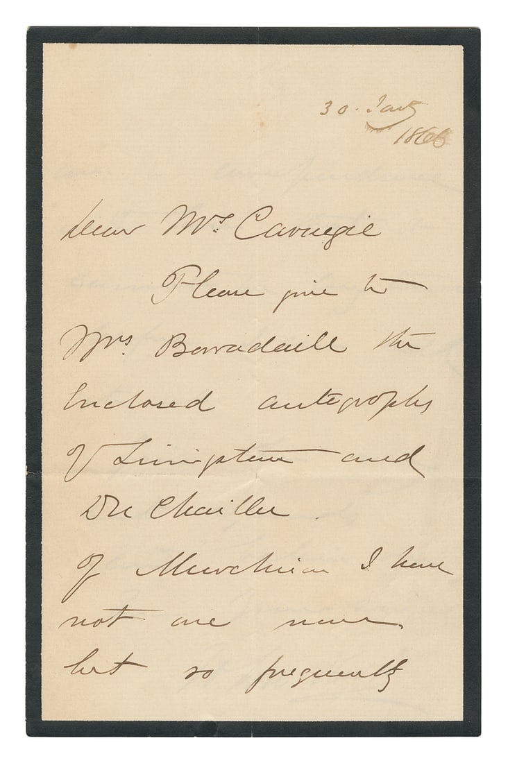  [LIVINGSTONE, David, Dr. (1813-1873), association]. KIRK, J... (1 of 2)