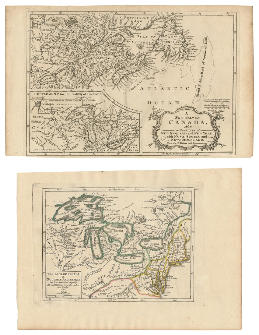  [MAPS - GREAT LAKES REGION]. VAUGONDY, Gilles Robert de (16... (1 of 3)