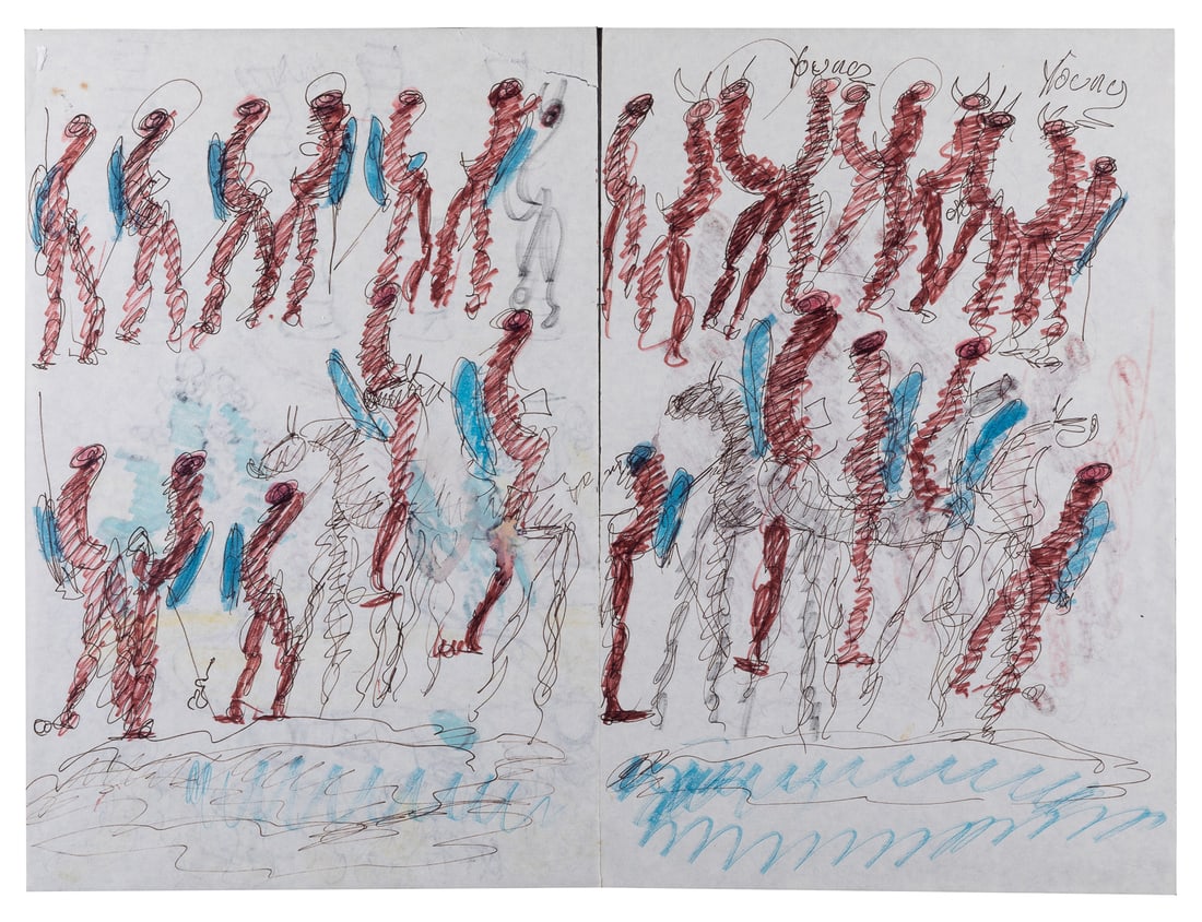 YOUNG, Purvis (American, 1943-2010). Untitled. Four Collage... (1 of 2)