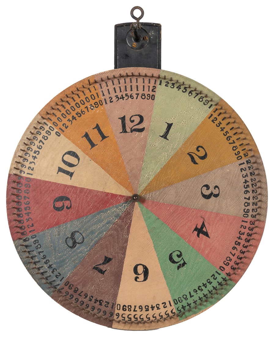Hand-Painted Carnival Gaming Wheel on Original Hanging Stan... (1 of 1)