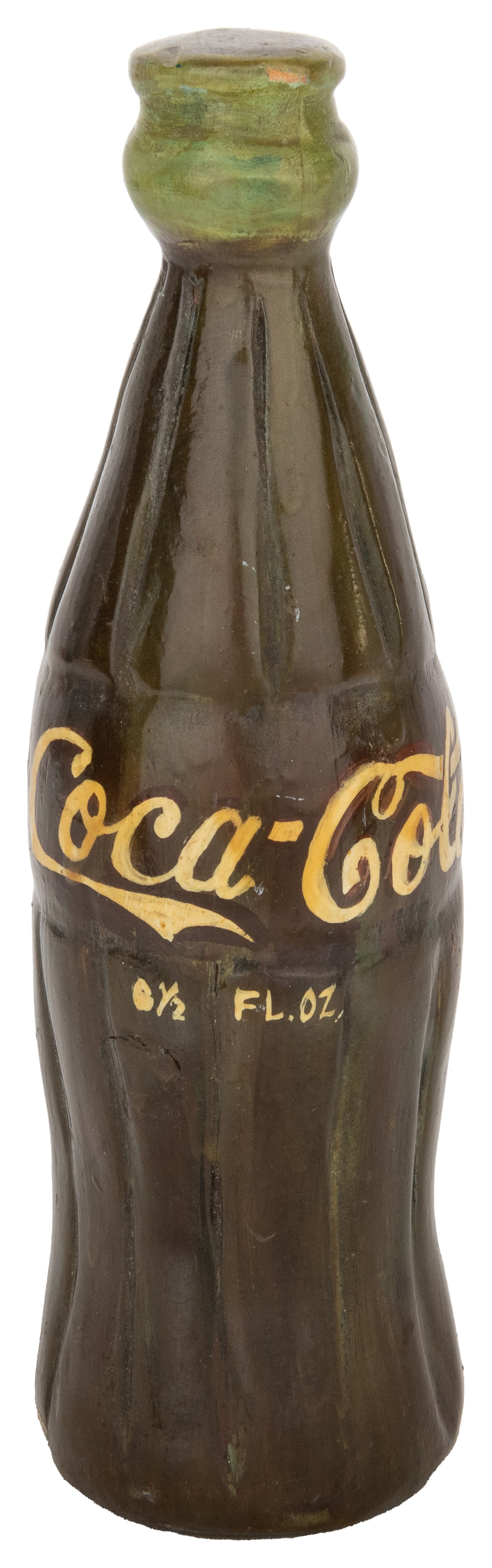 [FOLK ART]. Hand Carved and Painted Coca-Cola Bottle. [20th... (1 of 2)