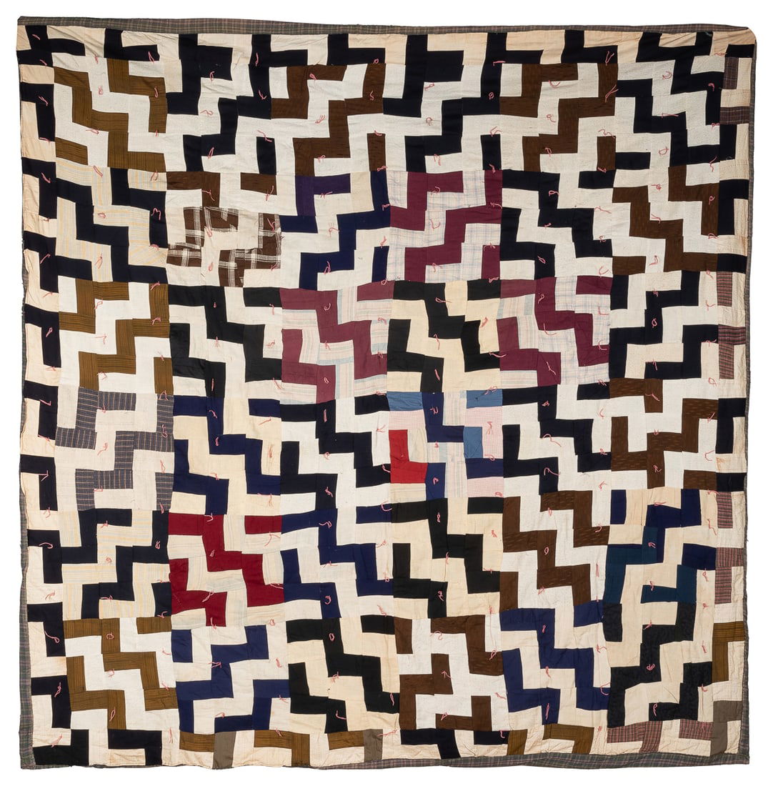 [FOLK ART QUILT]. Zig Zag Comforter ca. 1950s. Artist unkno... (1 of 2)