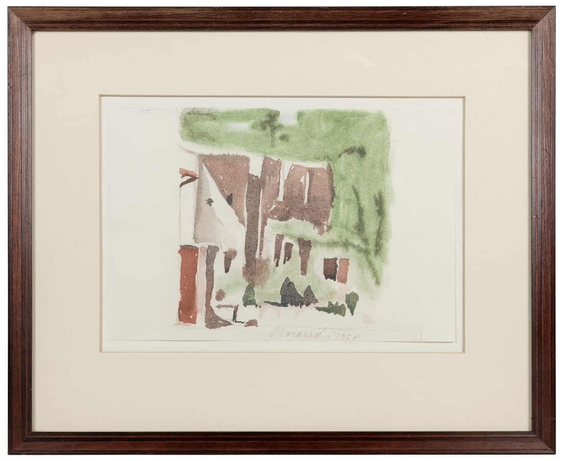 [MORANDI, Giorgio (Italian, 1890-1964). Untitled. 1958. Color offset lithograph on paper. (1 of 1)