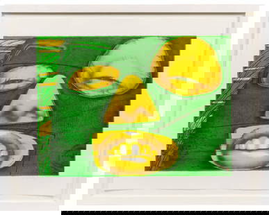 PASCHKE, Ed (American, 1939-2004). Fem Verde. Chicago: Land...: PASCHKE, Ed (American, 1939-2004). Fem Verde. Chicago: Landfall Press, 1987. Lithograph printed in yellow, green, blue, and orange on Aches Cover White paper. Signed. Subscriber’s Proof XXII/XXI