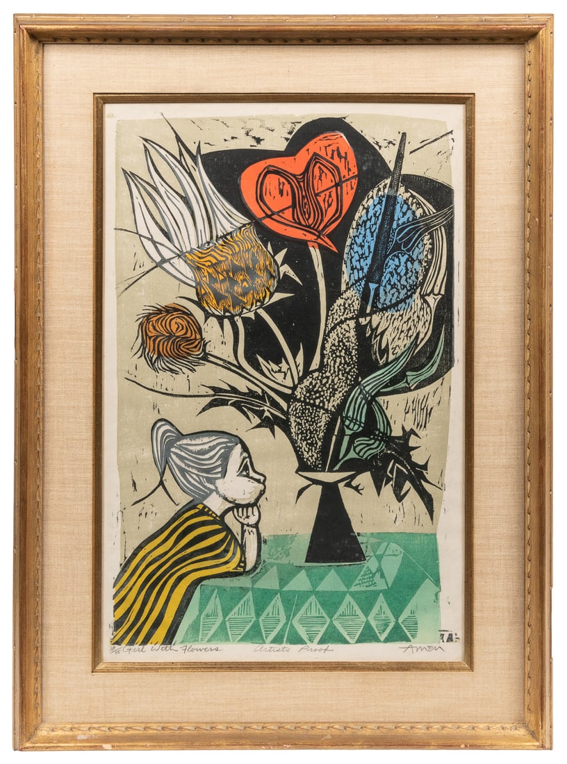 AMEN, Irving (American, 1918-2011). Girl with Flowers. [195... (1 of 2)
