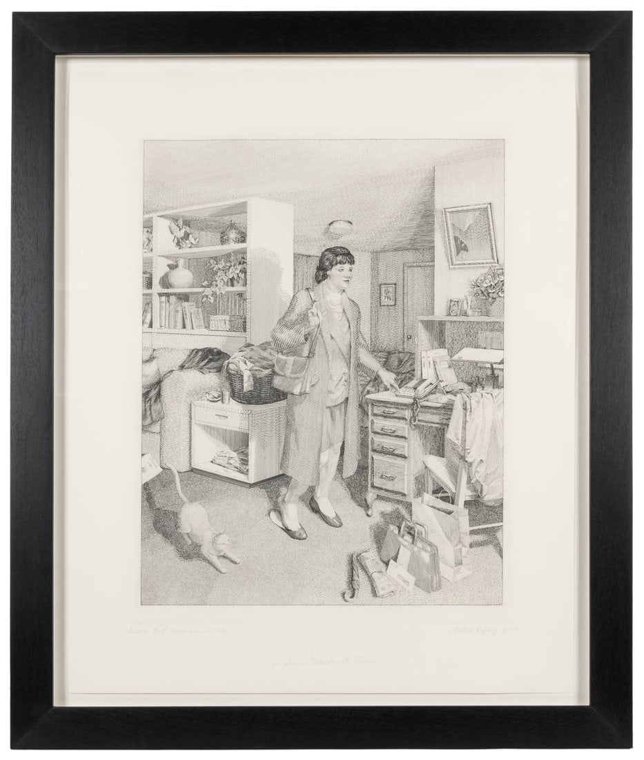 RAFTERTY, Andrew (American, b. 1962). “Bachelor’s Series”. ...: RAFTERTY, Andrew (American, b. 1962). “Bachelor’s Series”. 1994.. Engraving. Signed at lower right corner. “Artist’s Proof”. Sight 22 x 17 ¾”. Mounted an