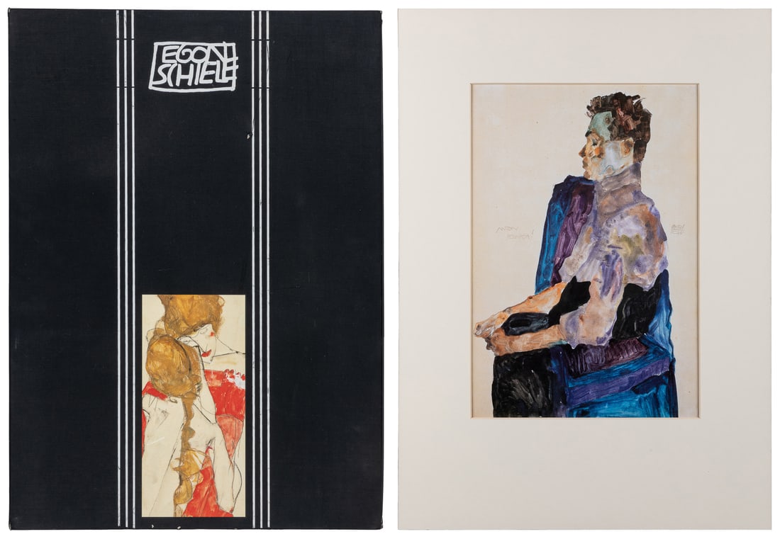 SCHIELE, Egon (Austrian, 1890-1918). Egon Schiele Blätter a...: SCHIELE, Egon (Austrian, 1890-1918). Egon Schiele Blätter aus Privatbesitz Teil 1. Austria: Faksimile der Moderne 1 Adademische Druck, 1985. Folio. [viii, letterpress title and introduction]. Wit