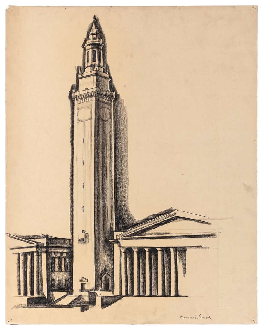 COOK, Howard N. (American, 1901-1980). Campanile. [Ca. 1930... (1 of 3)