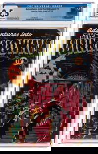 Adventures into the Unknown #1 (American Comics Group, Fall...: Adventures into the Unknown #1 (American Comics Group, Fall 1948) CGC GD+ 2.5 Cream to off-white pages. One of the most valuable AGC comic books, this issue launched the first successful all-horror