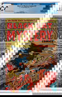 Black Cat Mystery Comics #31 (Harvey Publications, 1951) CG...: Black Cat Mystery Comics #31 (Harvey Publications, 1951) CGC NM- 9.2 Cream to off-white pages. Rudy Palais and Manny Stallman art. CGC labeled it as a file copy. CGC census 9/23: 6 in 9.2, 1 higher.