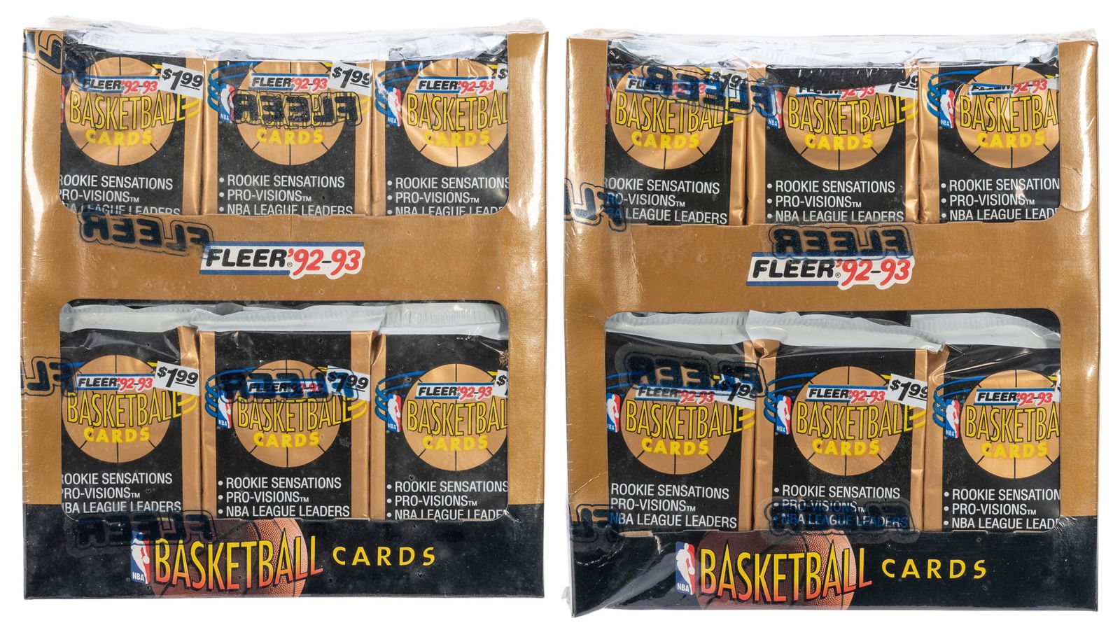 1992-93 Fleer Basketball Pair of Jumbo Card Boxes. Philadel... (1 of 1)