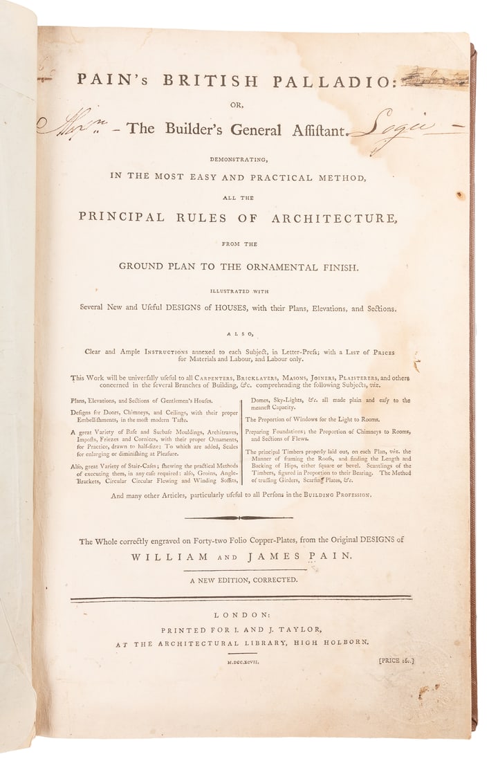 [ARCHITECTURE]. PAIN, William and James. Pain’s British Pal... (1 of 4)