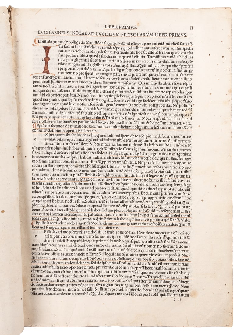 [INCUNABLE]. SENECA, Lucius Annaeus (5 B.C.-65 A.D.) Opus S... (1 of 1)