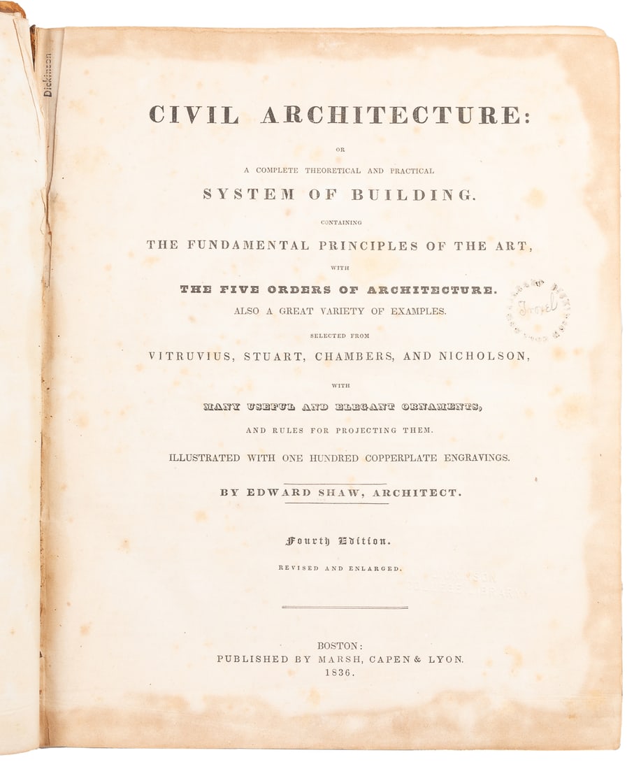 SHAW, Edward. Civil Architecture: or a Complete Theoretical... (1 of 2)