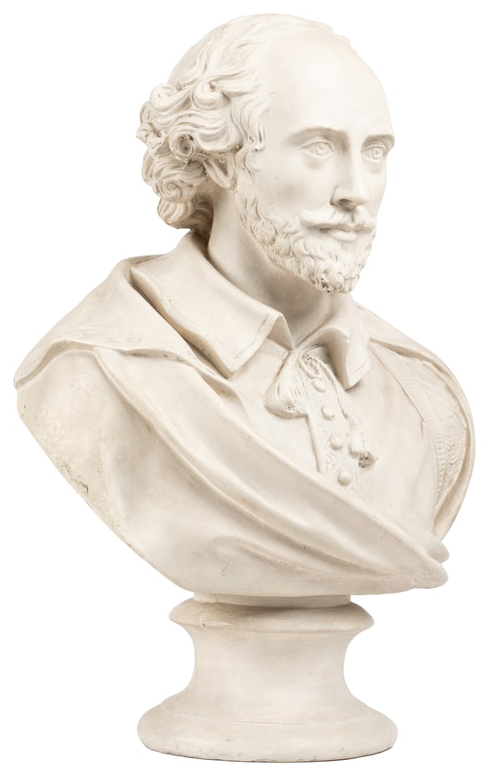 [SHAKESPEARE, William]. A large plaster bust. Height 18”. (1 of 3)