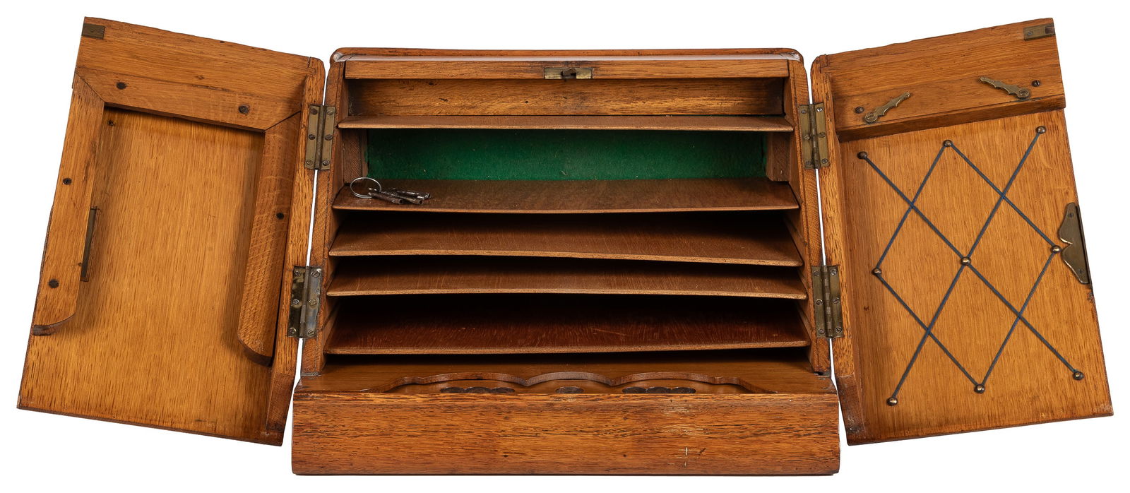 [TRAVEL DESK]. Antique portable locking document box. [Engl... (1 of 2)